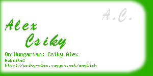 alex csiky business card